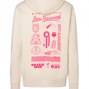 HOODIE - BICI BAVARESE - VANILLE / NEON PINK - UNISEX